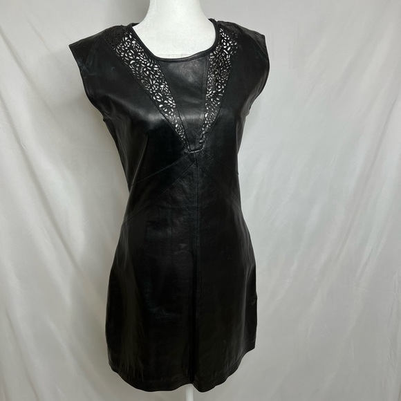 Ted Baker Black Leather Dress - Picture 1 of 4